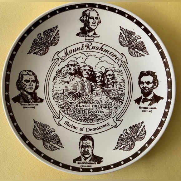 USA, BUNDLE BONANZA. MT. RUSHMORE ceramic plate. - Picture 3 of 5